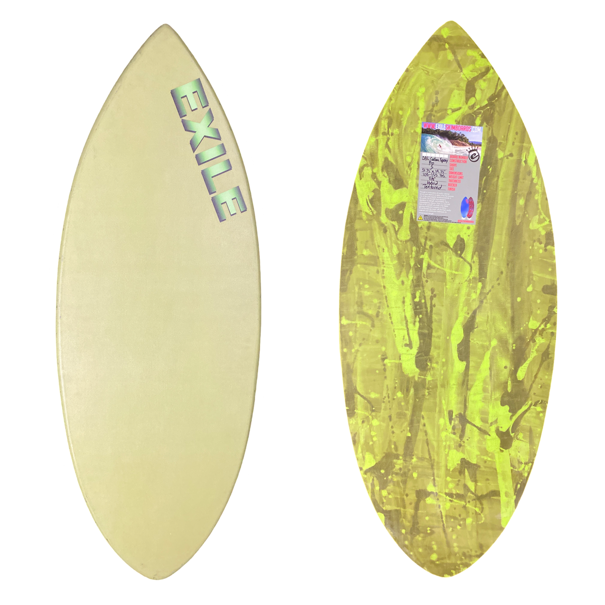 Small Pro Shape 5/8” Double Carbon Fiber Epoxy Skimboard | Exile