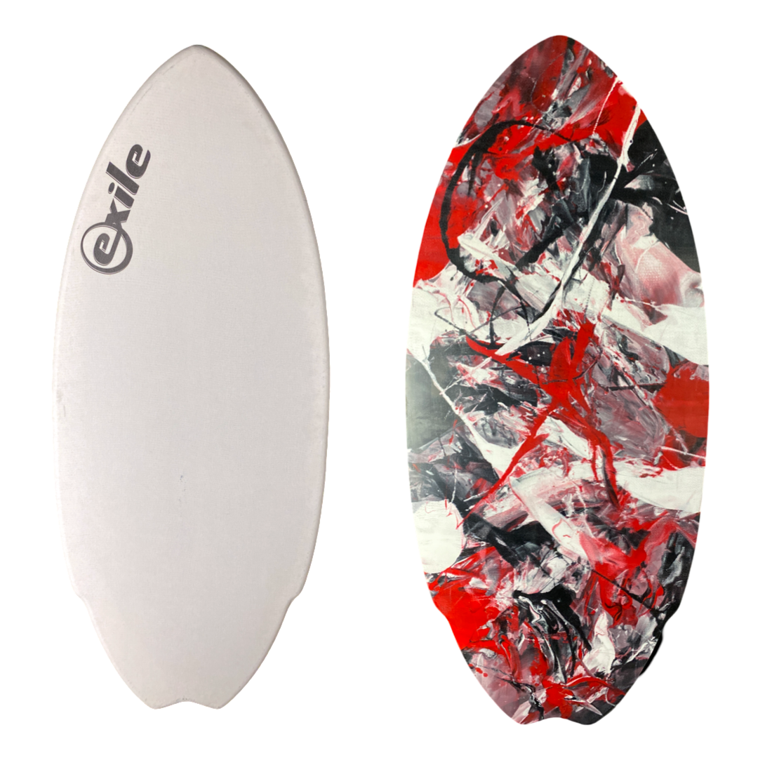 スキムボード　EXILE Dude Cruise Dude! Cruise™ 3/4” Cruise Ship Carbon Skimboard - White & Red
