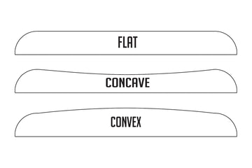 illustration of different types of skimboard deck options