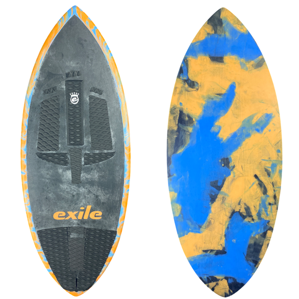 Used Medium Hornet Shape 3/4' to 5/8” Double Carbon Fiber Epoxy Construction Skimboard