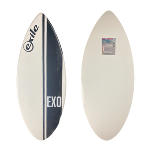 EX0 Exile Epoxy Skimboard White Black Stripe