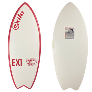 EX1 Exile Skimboard Blairacuda White Red Rails