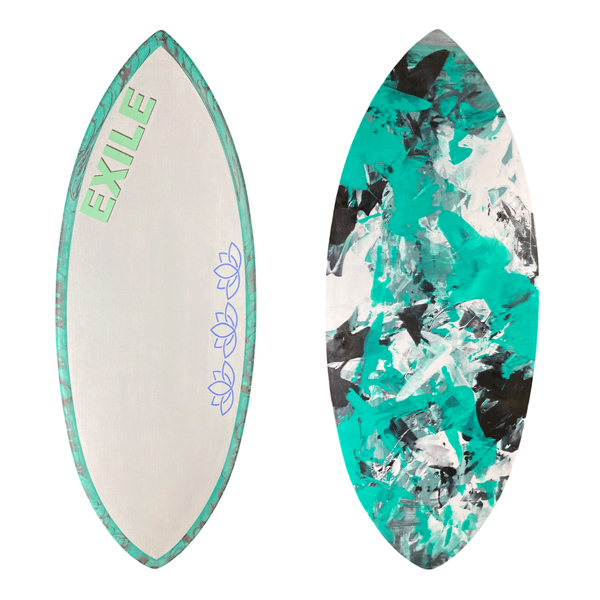 Large Lotus™ Shape 5/8'' Double Carbon Fiber Epoxy Skimboard - Blemished