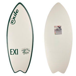EX1 Exile Skimboard Blairacuda White Green Rails