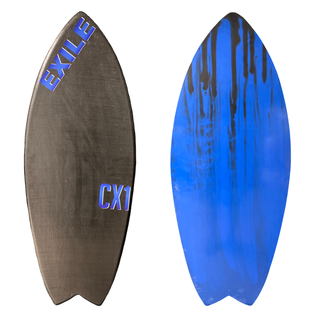 Large CX1 Blairacuda™ Carbon Skimboard - Blue | Exile Skimboards