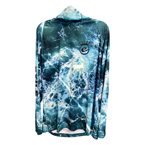 Exile Ocean Camo SPF Long Sleeve Hoodie - Blue
