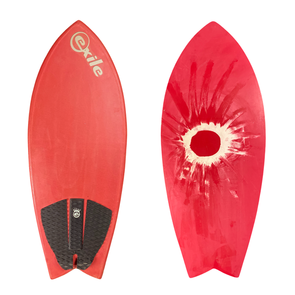 Used Large Retro Fish™ Shape 5/8" Double Carbon Fiber Epoxy Skimboard