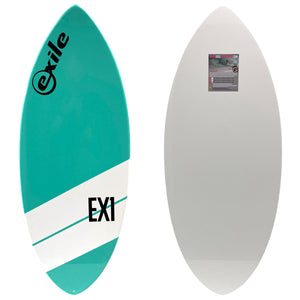 EX1 Skimboard EGlass Epoxy Teal with White Stripe