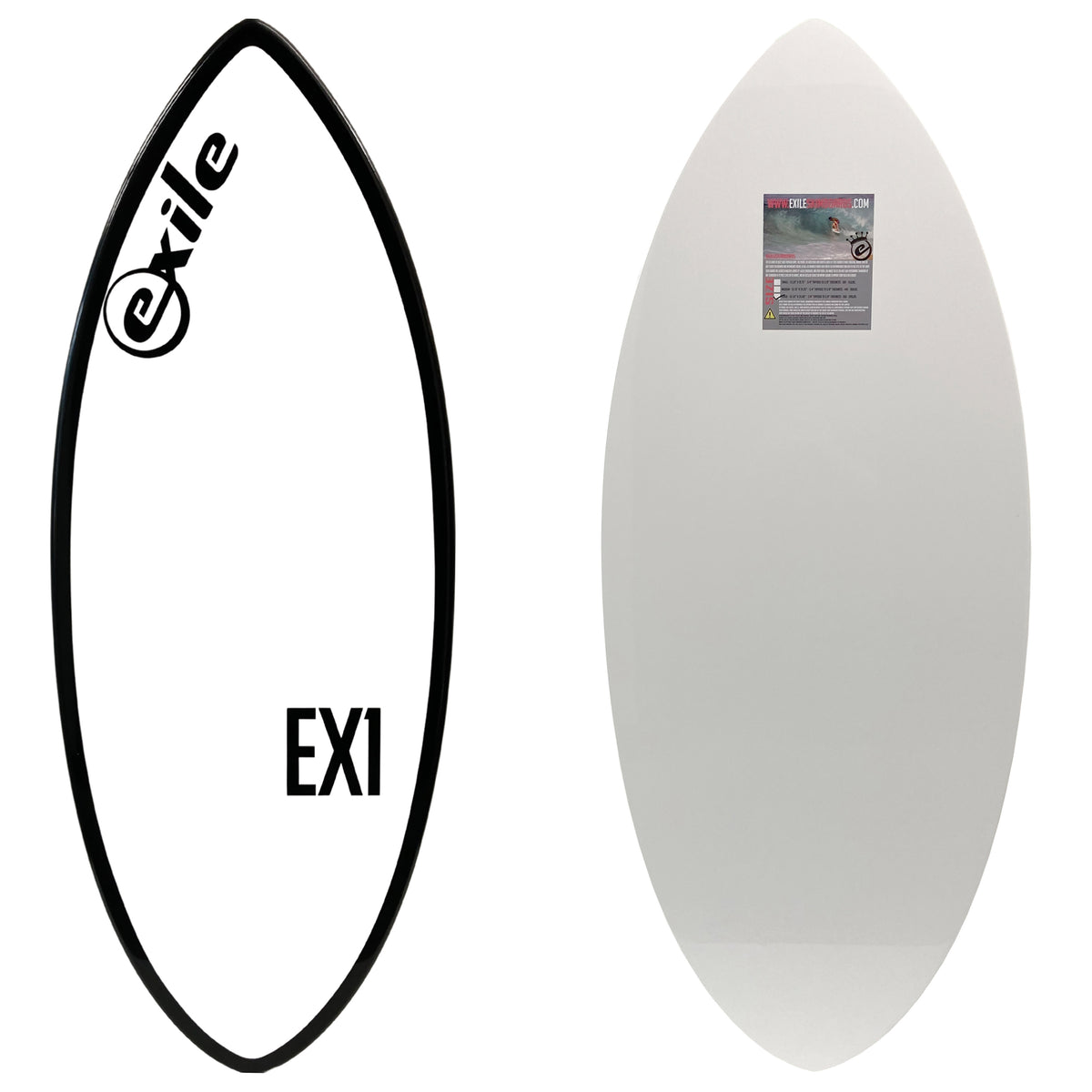 Large EX1 EGlass Epoxy Skimboard Exile Skimboards